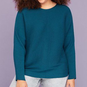 RIBBED DOLMAN SWEATER Miami teal